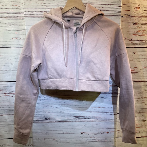 Gymshark Women's Legacy Fitness Crop Zip-Up in Mauve - size small - Picture 2 of 6